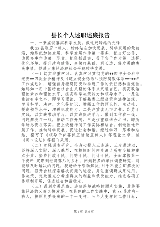 县长个人述职述廉报告