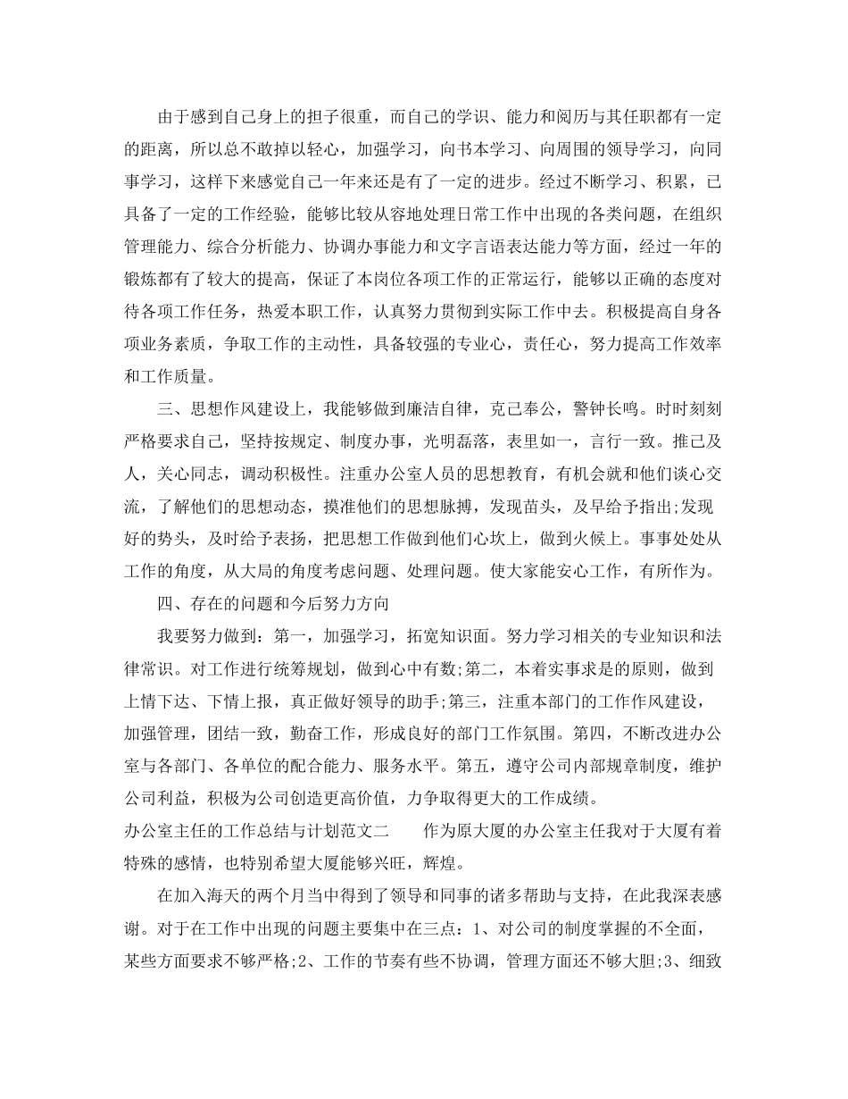 办公室主任的工作总结与计划_第2页