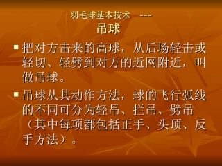羽毛球技术《吊球》