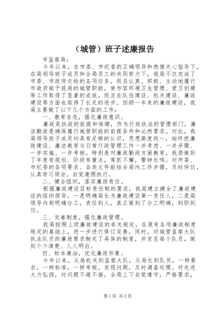 （城管）班子述廉报告