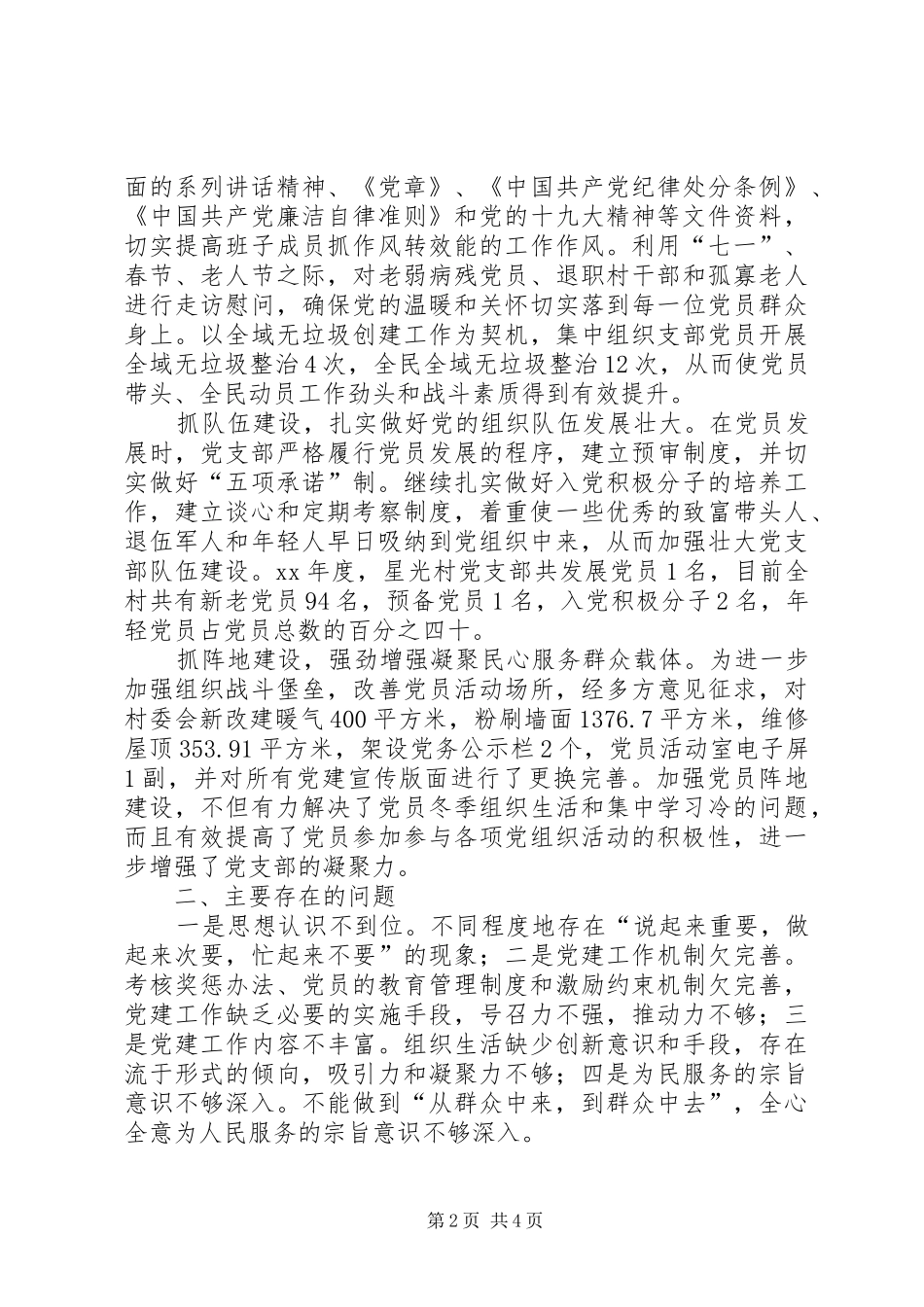 XX年村支部书记抓党建工作述职报告_第2页