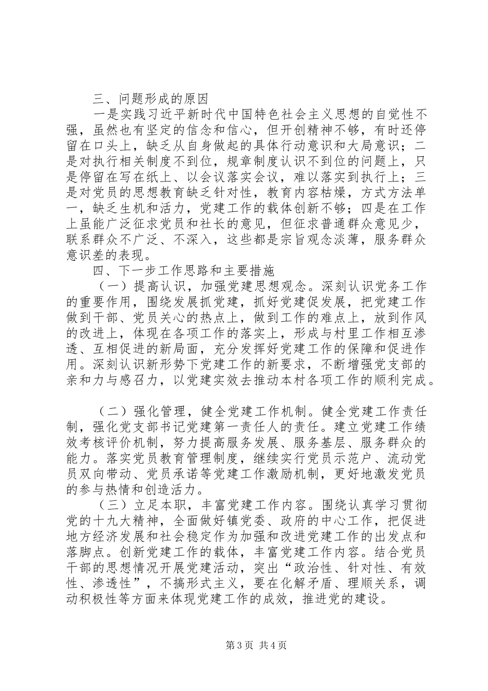 XX年村支部书记抓党建工作述职报告_第3页