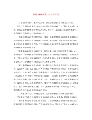 街道依法行政工作计划