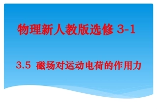 《磁场对运动电荷的作用力》李