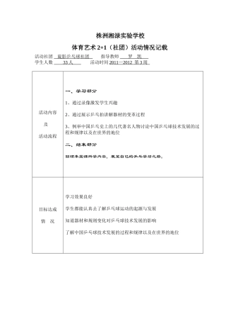 乒乓球社团活动记录