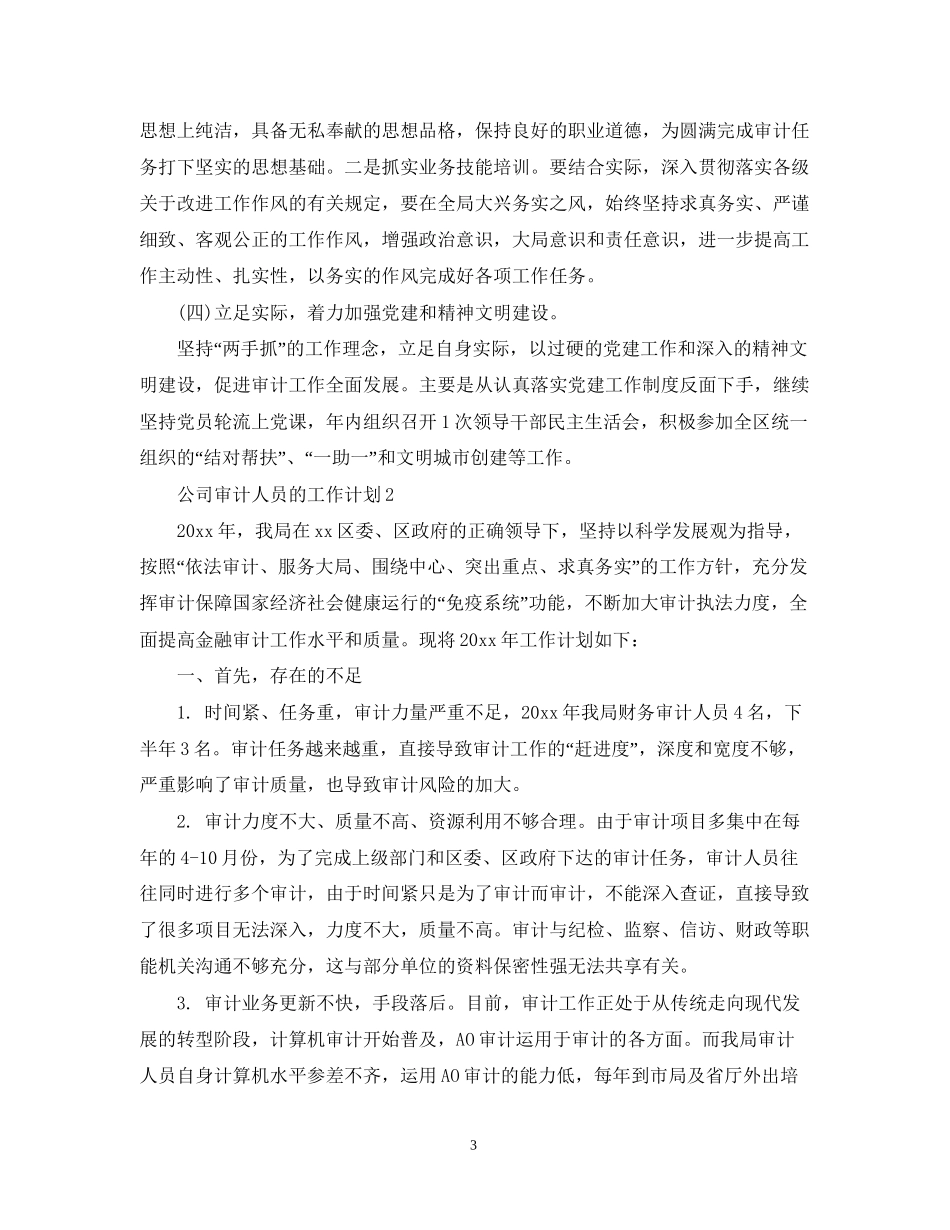 公司审计人员的工作计划_第3页
