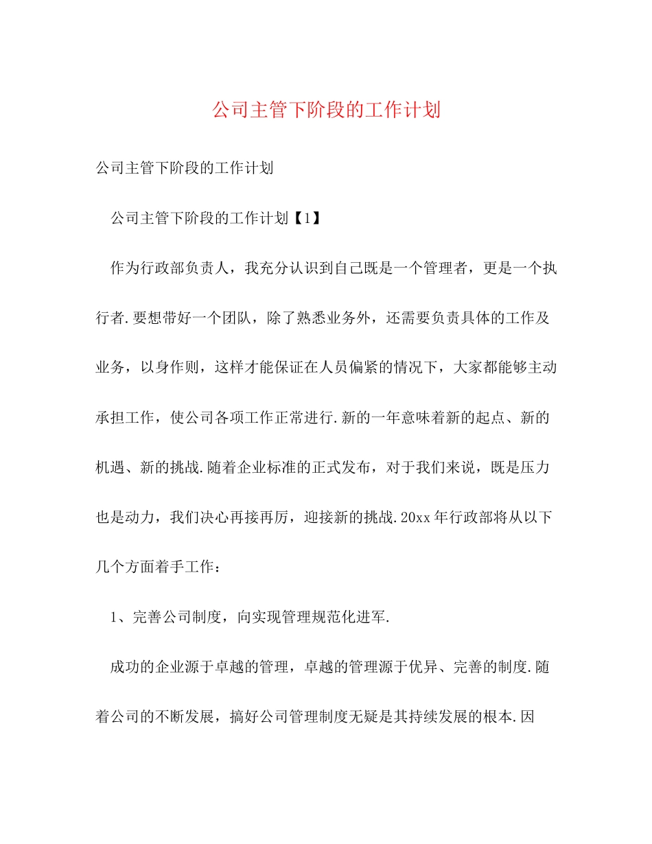 公司主管下阶段的工作计划_第1页