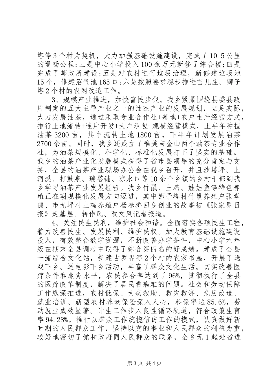 XX年乡班子述职述廉报告范文_第3页