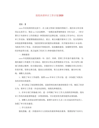 医院内部审计工作计划2