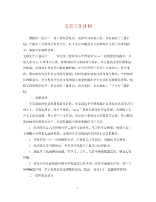 支部工作计划2