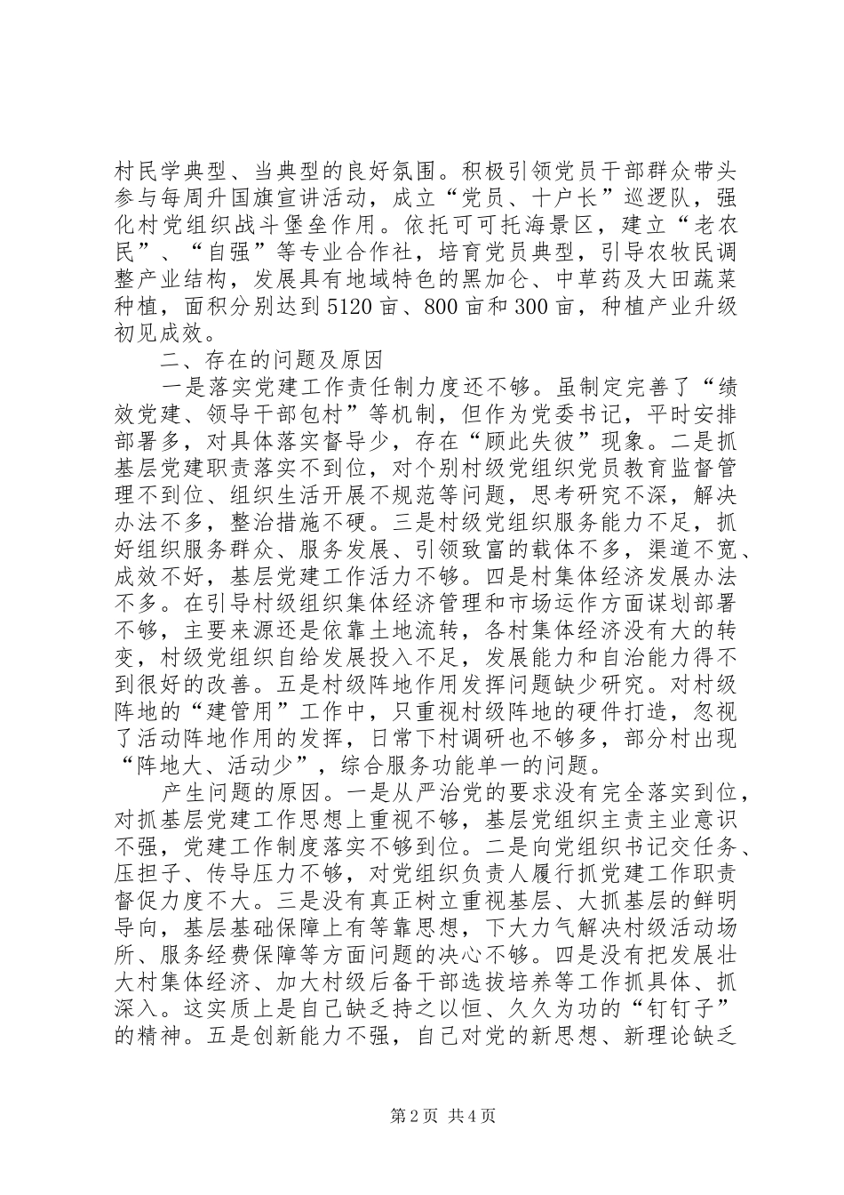 XX年上半年党委书记述职述廉报告范文_第2页