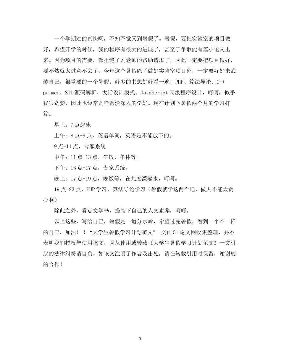 大学生暑假学习计划2篇_第3页