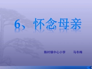 六年级上册《怀念母亲》课件（马冬梅）