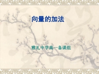 向量的加法雅礼中学高一备课组