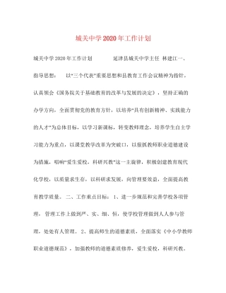 城关年工作计划