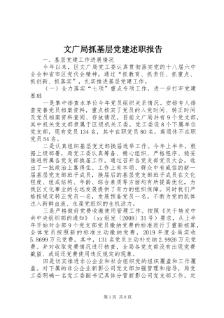 文广局抓基层党建述职报告