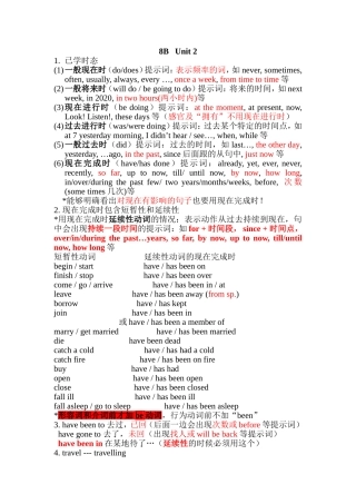 8BUnit2复习资料