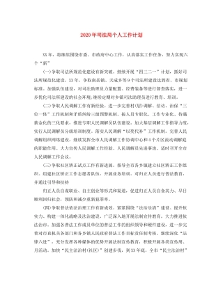 2020年司法局个人工作计划