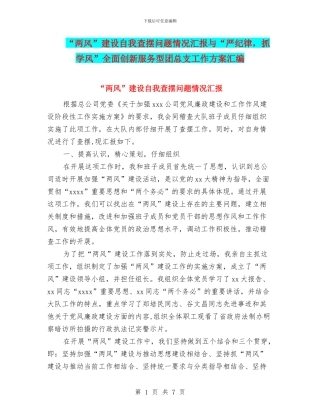 “两风”建设自我查摆问题情况汇报与“严纪律