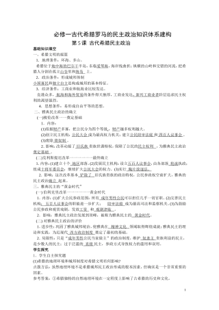 必修一古希腊罗马政治制度