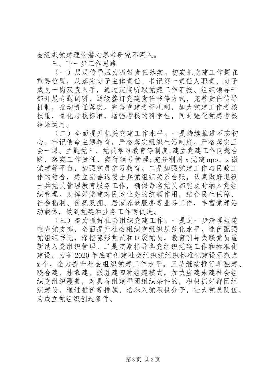 书记抓基层党建工作述职报告(民政局)_第3页