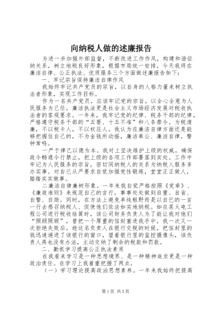 向纳税人做的述廉报告