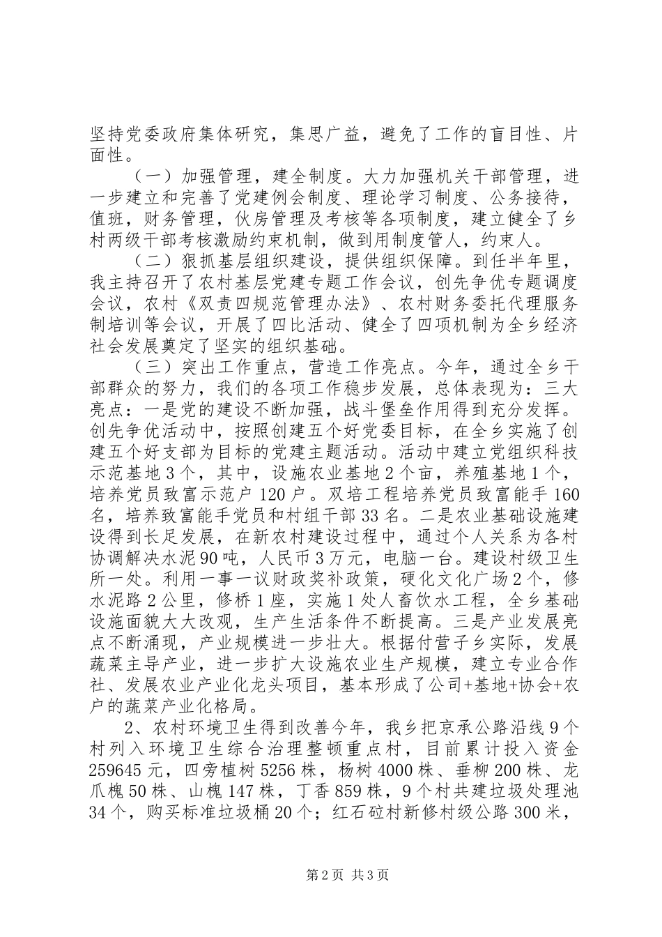XX年乡党委书记述职报告_第2页