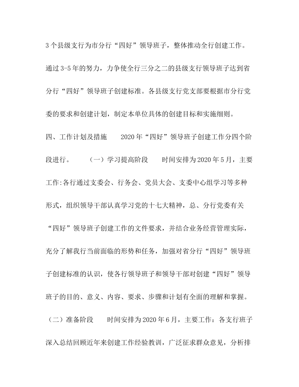 2020年农发行四好领导班子创建工作计划_第3页