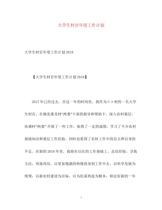 大学生村官年度工作计划2)