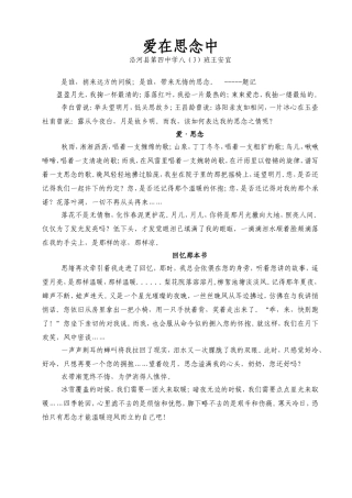 爱在思念中王安宜