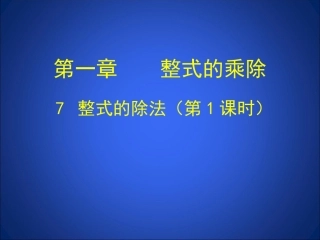 整式的除法（一）