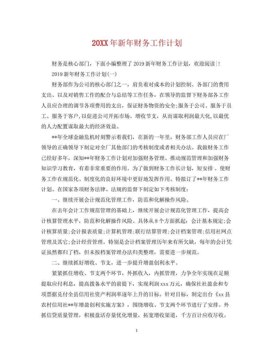新年财务工作计划_第1页