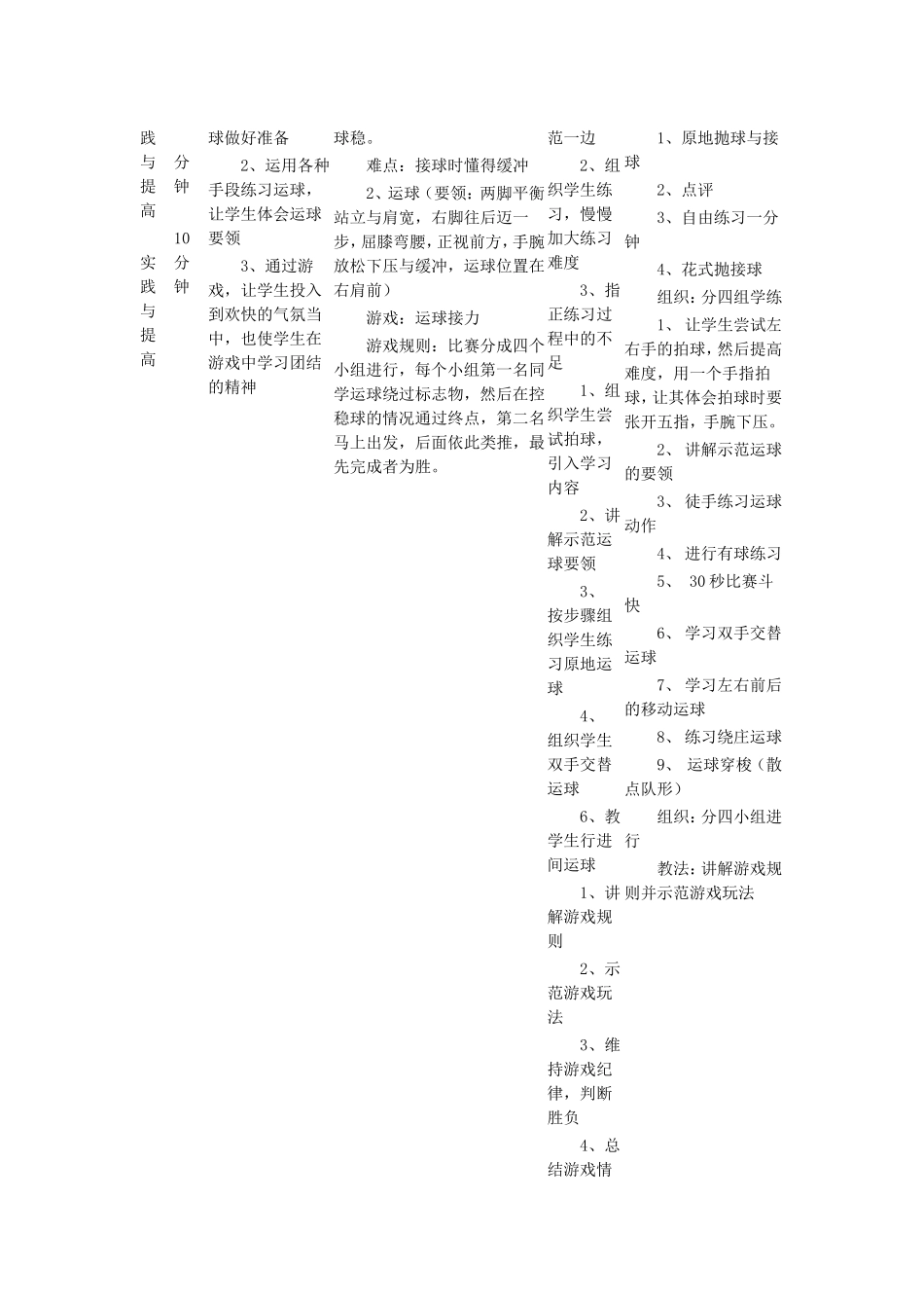 《篮球运球》教案设计_第3页