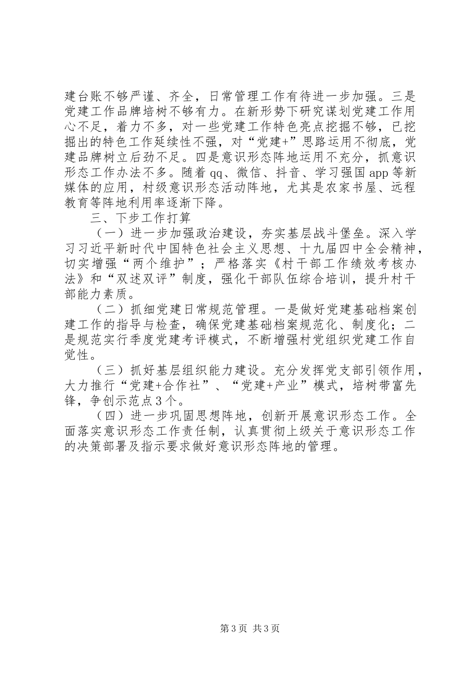 XX年度抓党建工作述职报告（创作版本）_第3页
