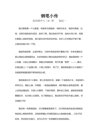 赵纪一钢笔小传