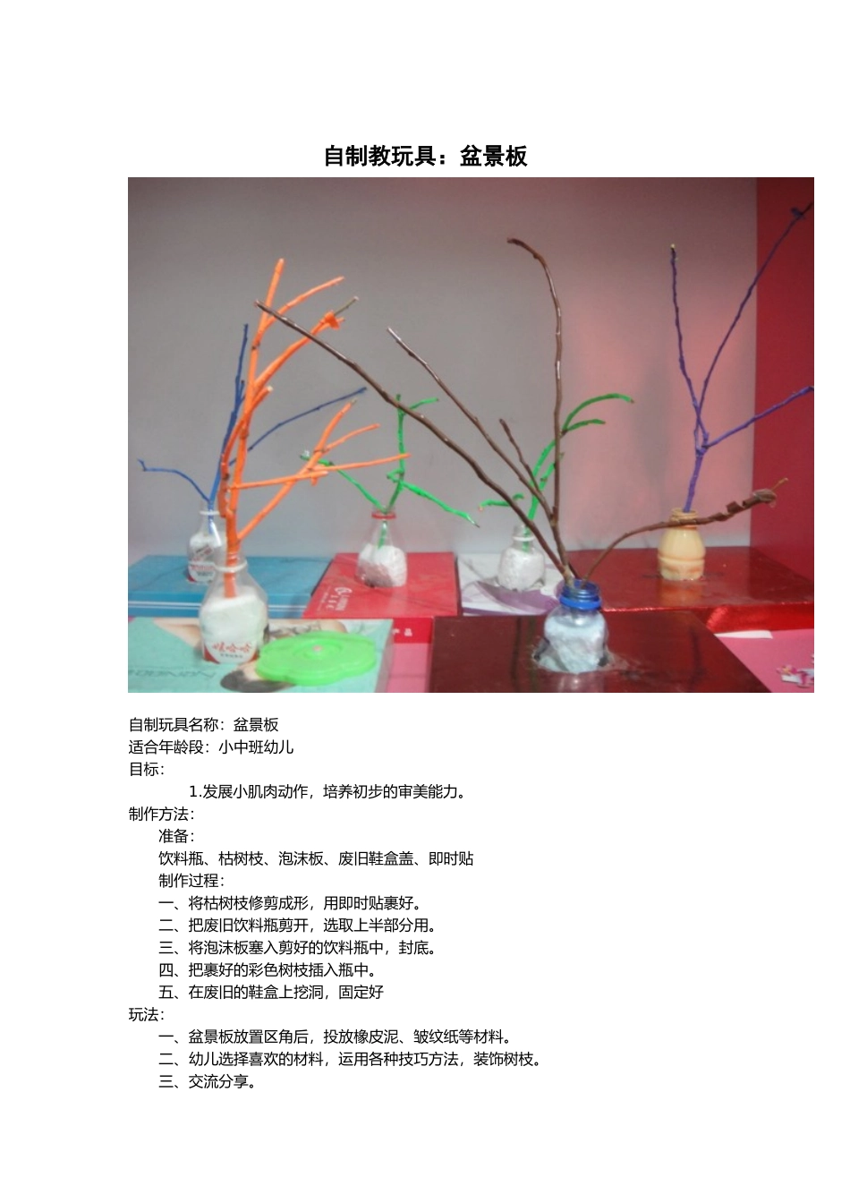 《盆景板》郝新卉阳泉开发区实验幼儿_第1页
