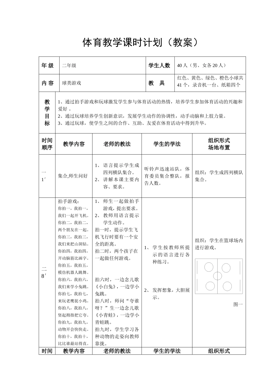 小学体育课教案《球类游戏》_第2页