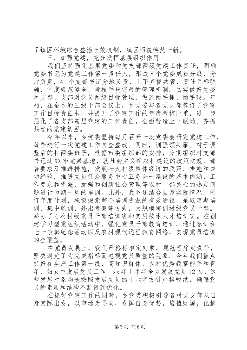 乡镇干部XX年述职报告范文_第3页