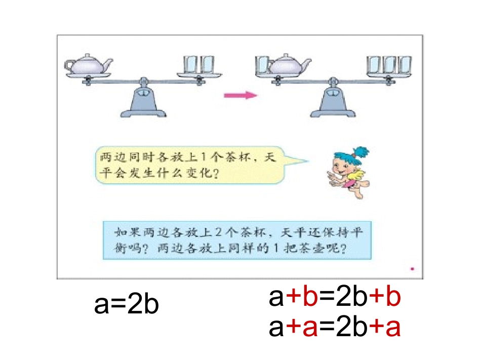 人教版五年级数学上册第四单元第五课时_等式的基本性质_第2页