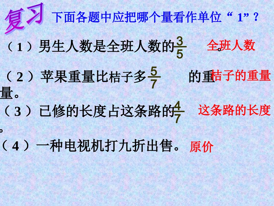 小学数学六年级上册分数应用题复习课_第2页