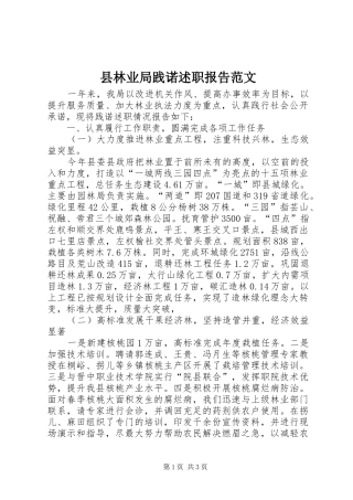 县林业局践诺述职报告范文