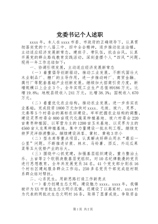 党委书记个人述职