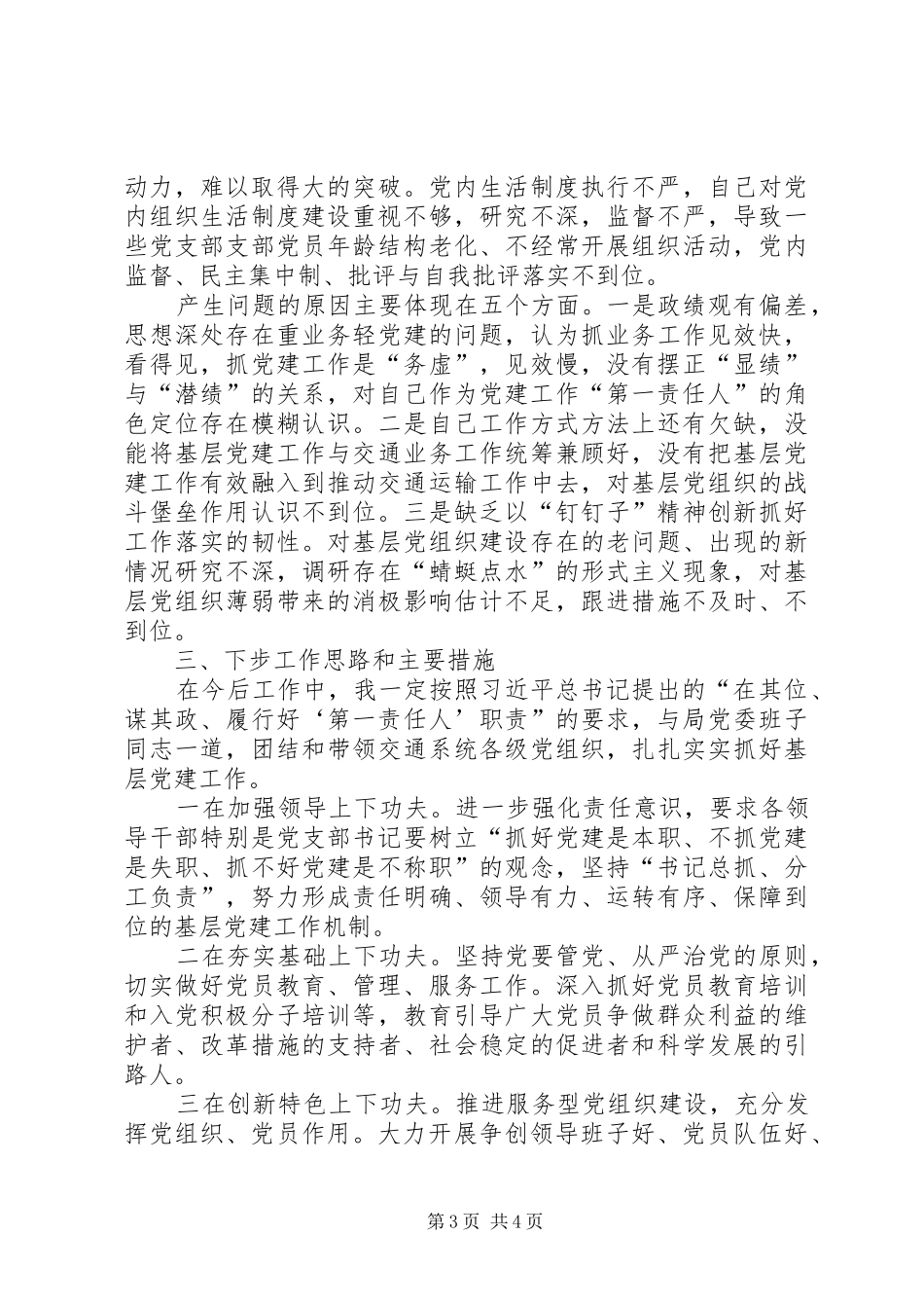 交通局基层党建述职报告_第3页