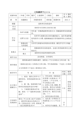 面积和面积单位间的进率