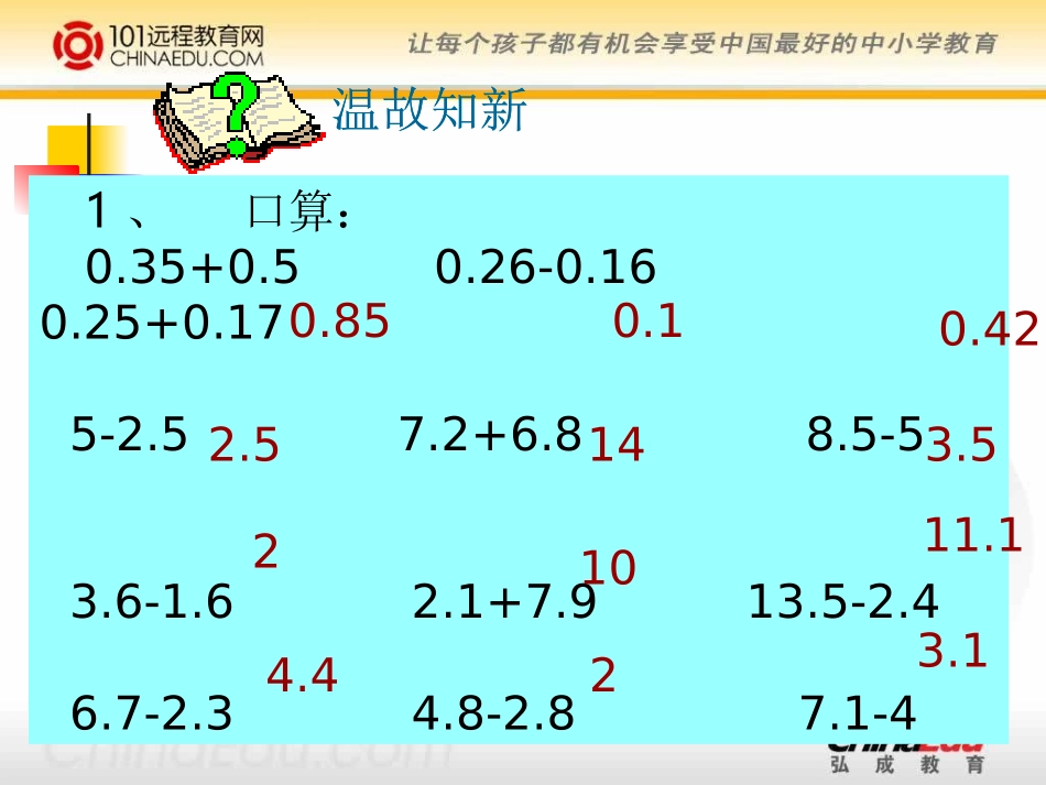 四年级下册_小数的加减法配套课件1_第2页
