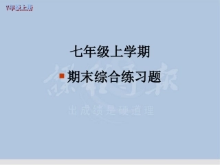 新目标七年级数学上册期末综合练习题