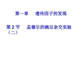 基因的自由组合定律