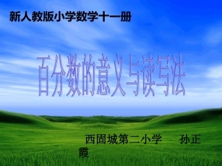 新人教版小学数学第十一册《百分数的意义与写法》课件