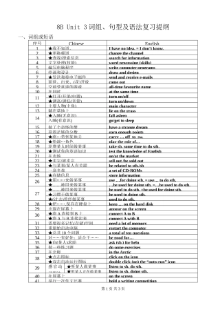 8BUnit3词汇句型超级归纳