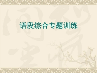 语段综合专项训练